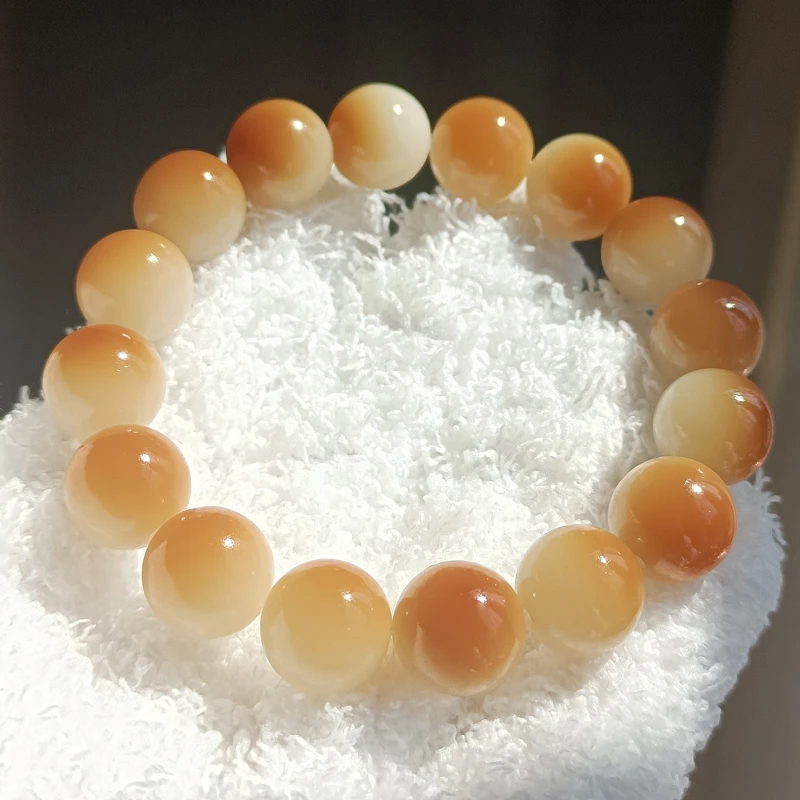 天然菩提根手串炭烧烤色菩提子盘串女绕指柔圆珠真品菩提文玩手串