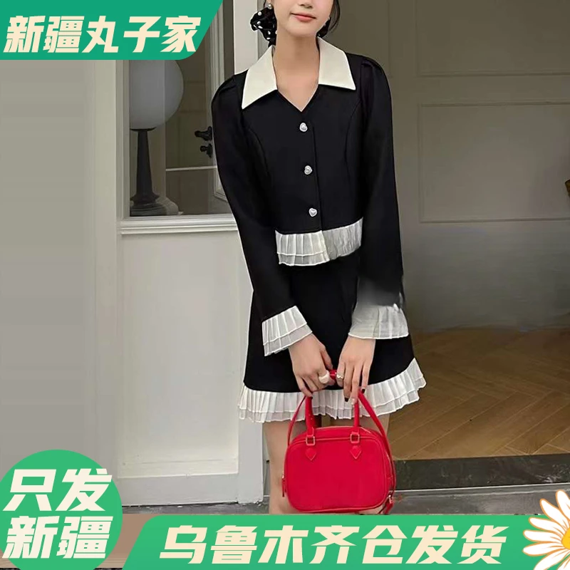 【只发新疆】新款显瘦赫本套装裙