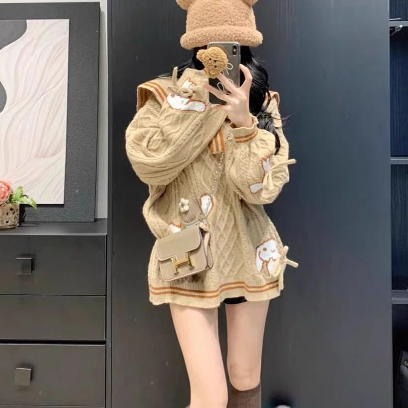 【全疆包邮】工艺#日系学院风慵懒毛衣