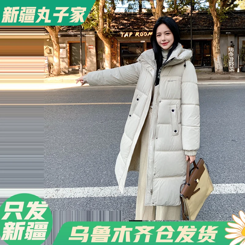 【只发新疆】819#冬季休闲连帽长款棉服棉衣