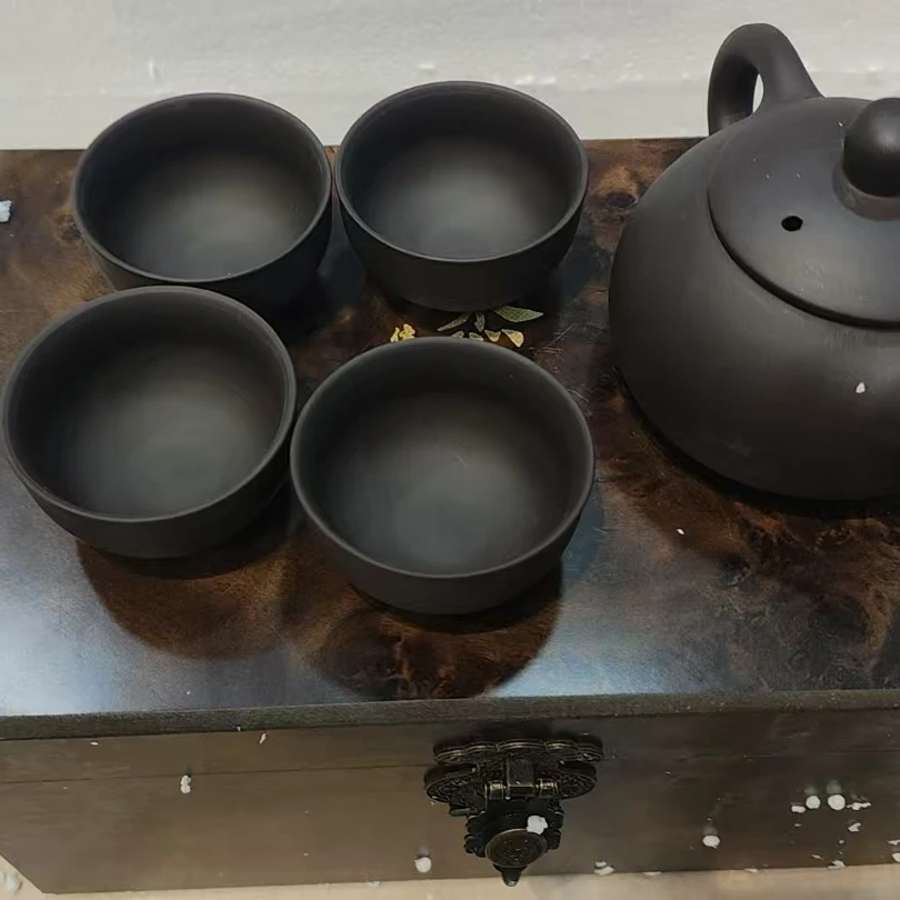 【闪购商品】紫砂西施壶一壶四杯黑色家用（不带礼盒）