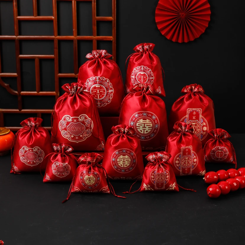 喜糖袋子结婚喜袋满月礼袋新款手提布袋宝宝宴婚庆用品喜糖盒批发