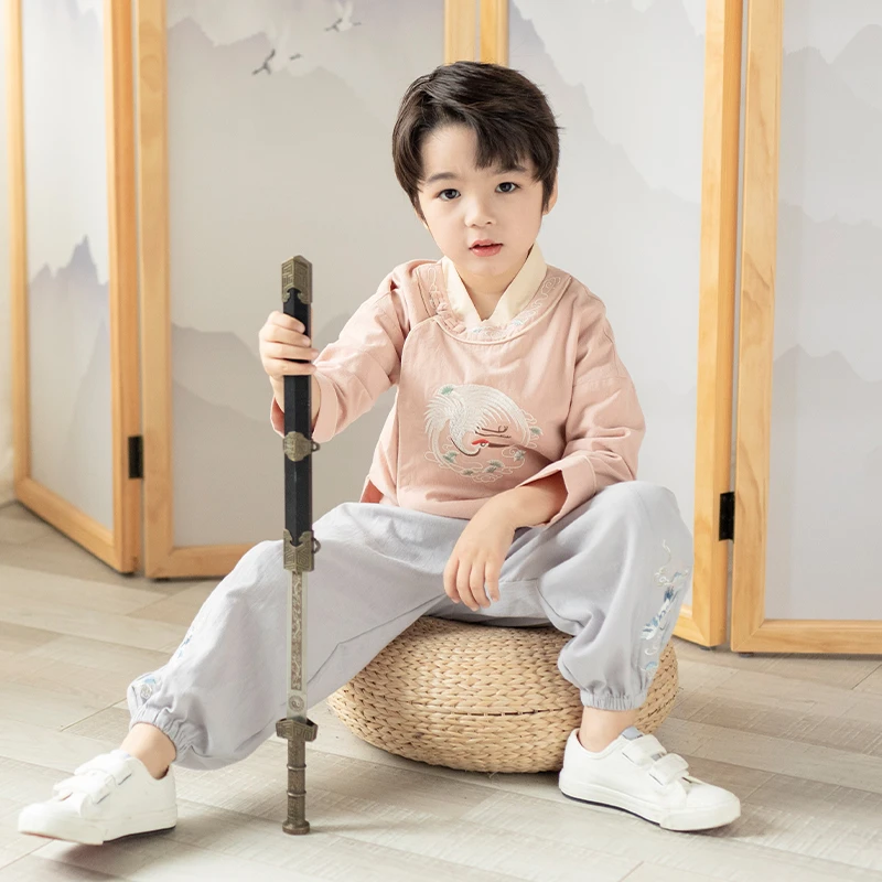 喜龄记【鹤鸣】唐装男童春秋款儿童中国风国学服夏幼儿复古宝宝汉服