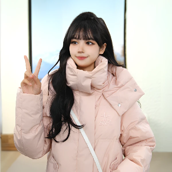 雪中飞24K龙年战袍韩版女中长款宽松保暖时尚羽绒服X301421858F