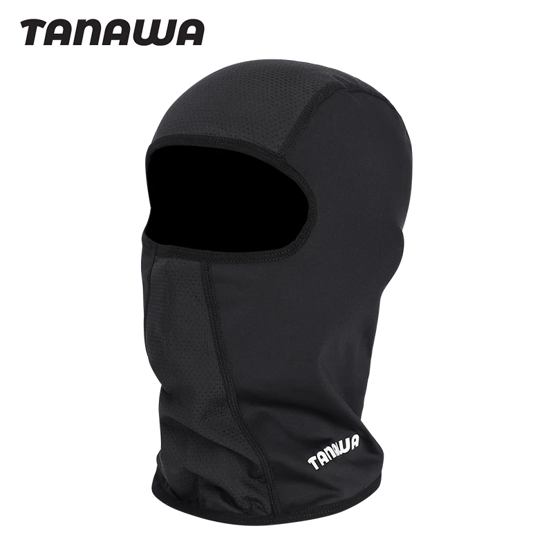 TANAWA摩托车骑行头套男女四季吸汗速干防晒透气防护黑色面罩