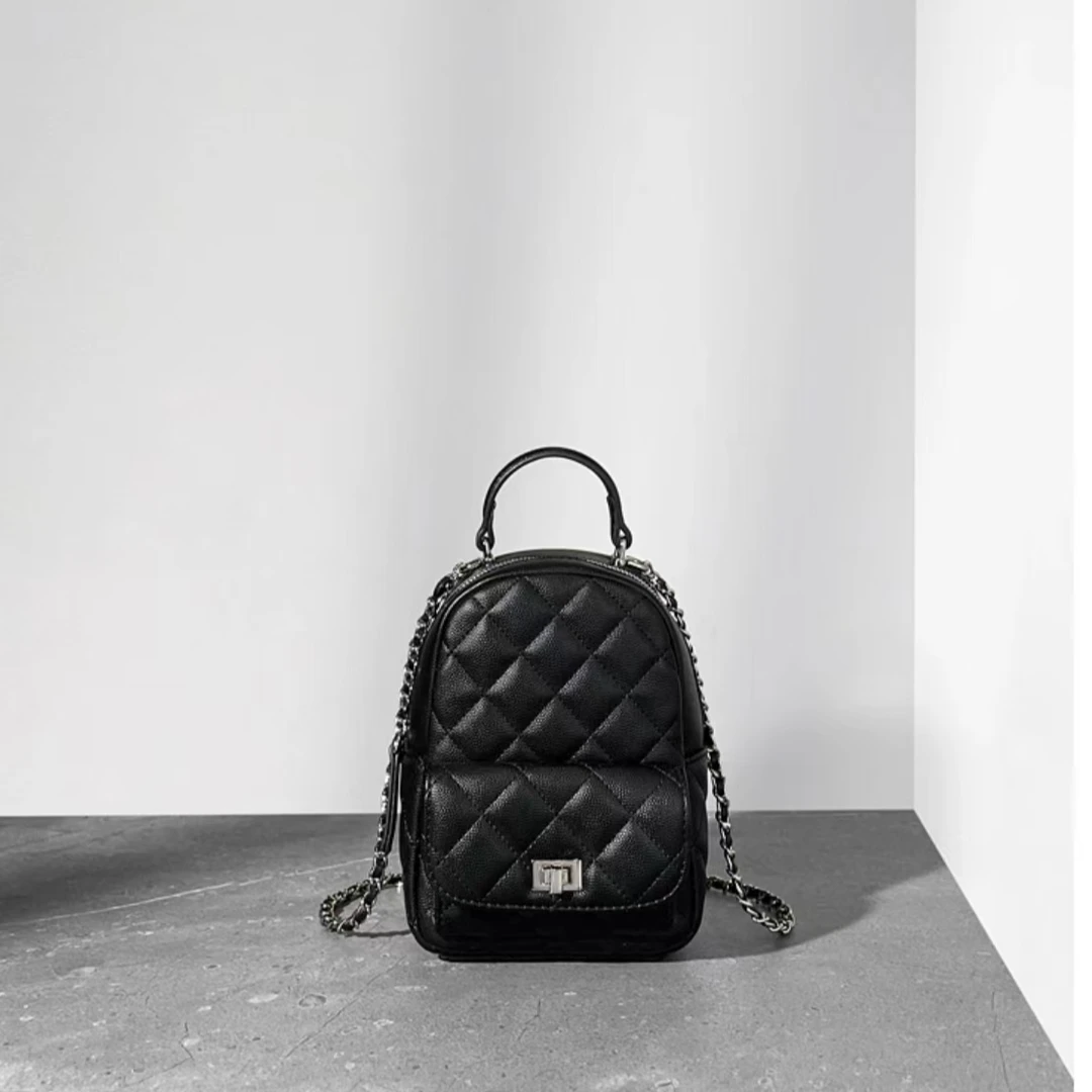 FOSSFISS2025新款小香风菱格时尚百搭潮流单肩斜挎双肩包