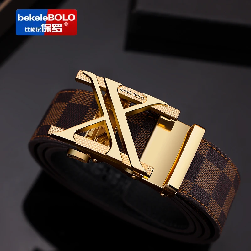 比格尔保罗皮带头层牛皮腰带男款高档男中年男士青年韩版裤腰带