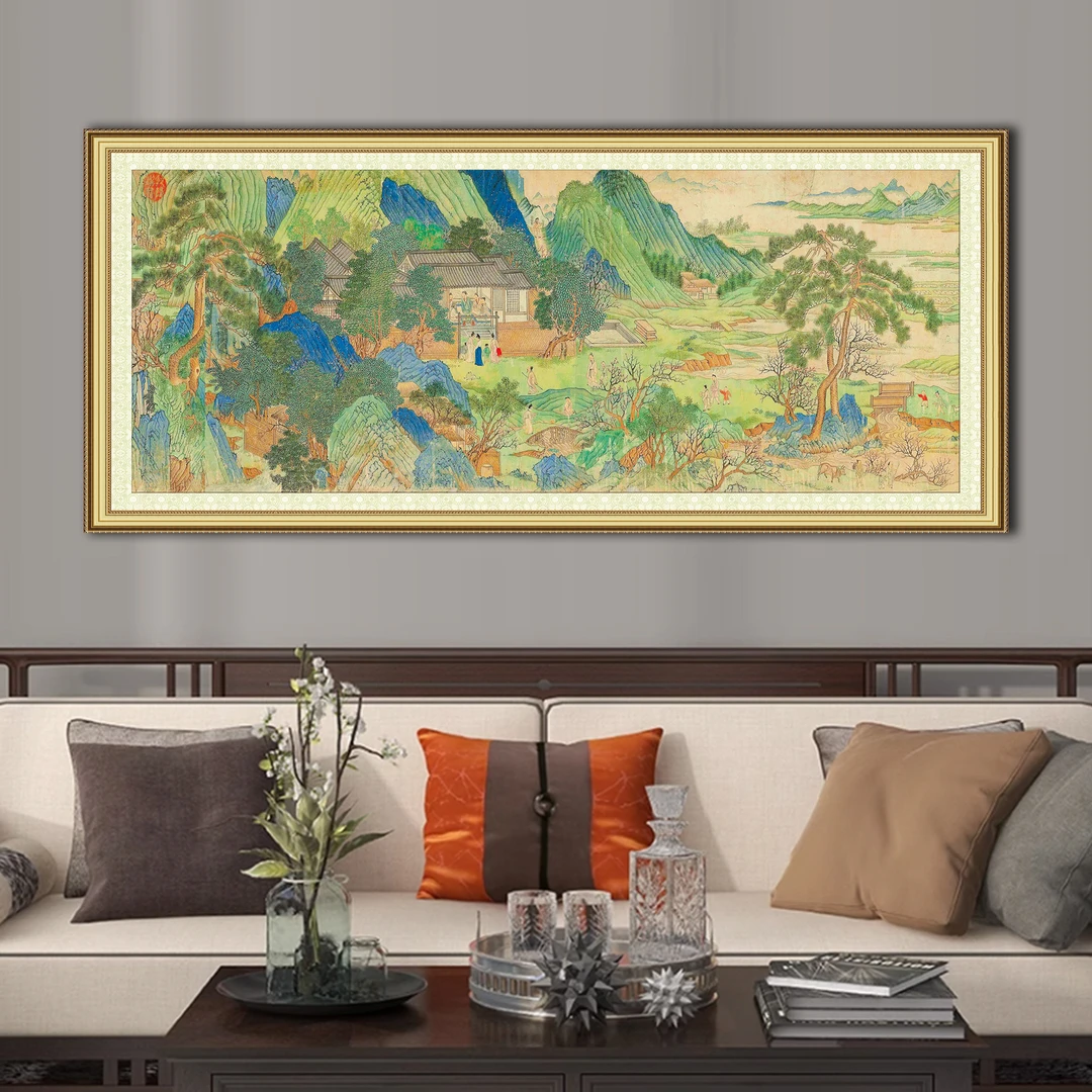 【金丝布】1675桃花源十字绣大格180*75厘米满绣46种绣线无勾边