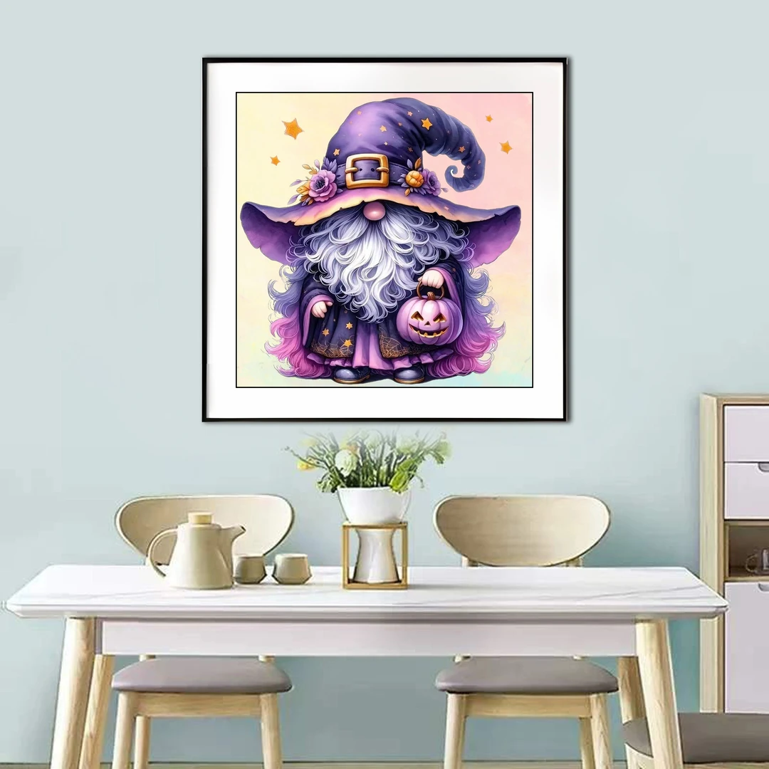 【新疆长绒棉绣布】6812女巫小矮人十字绣大格60x60厘米满绣50色