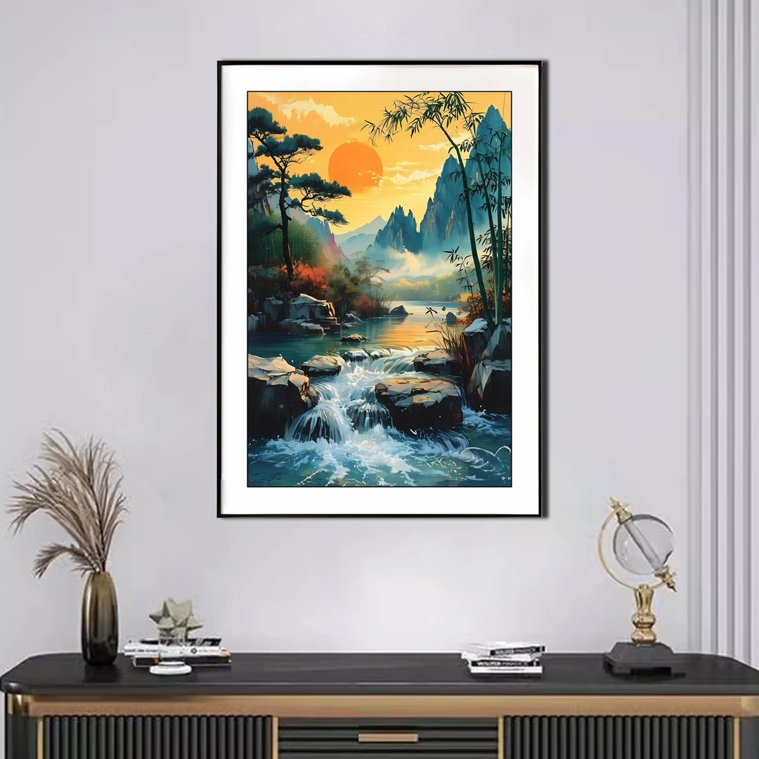 【新疆长绒棉双纱棉】6788近听水无声十字绣大格60*90厘米满绣57色