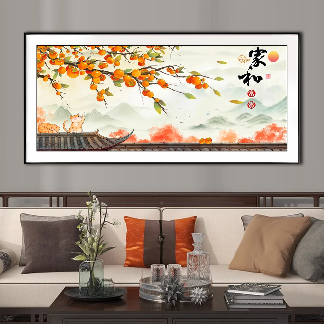 【新疆长绒棉绣布】6674事事如意十字绣大格55*130cm/小格35x83cm