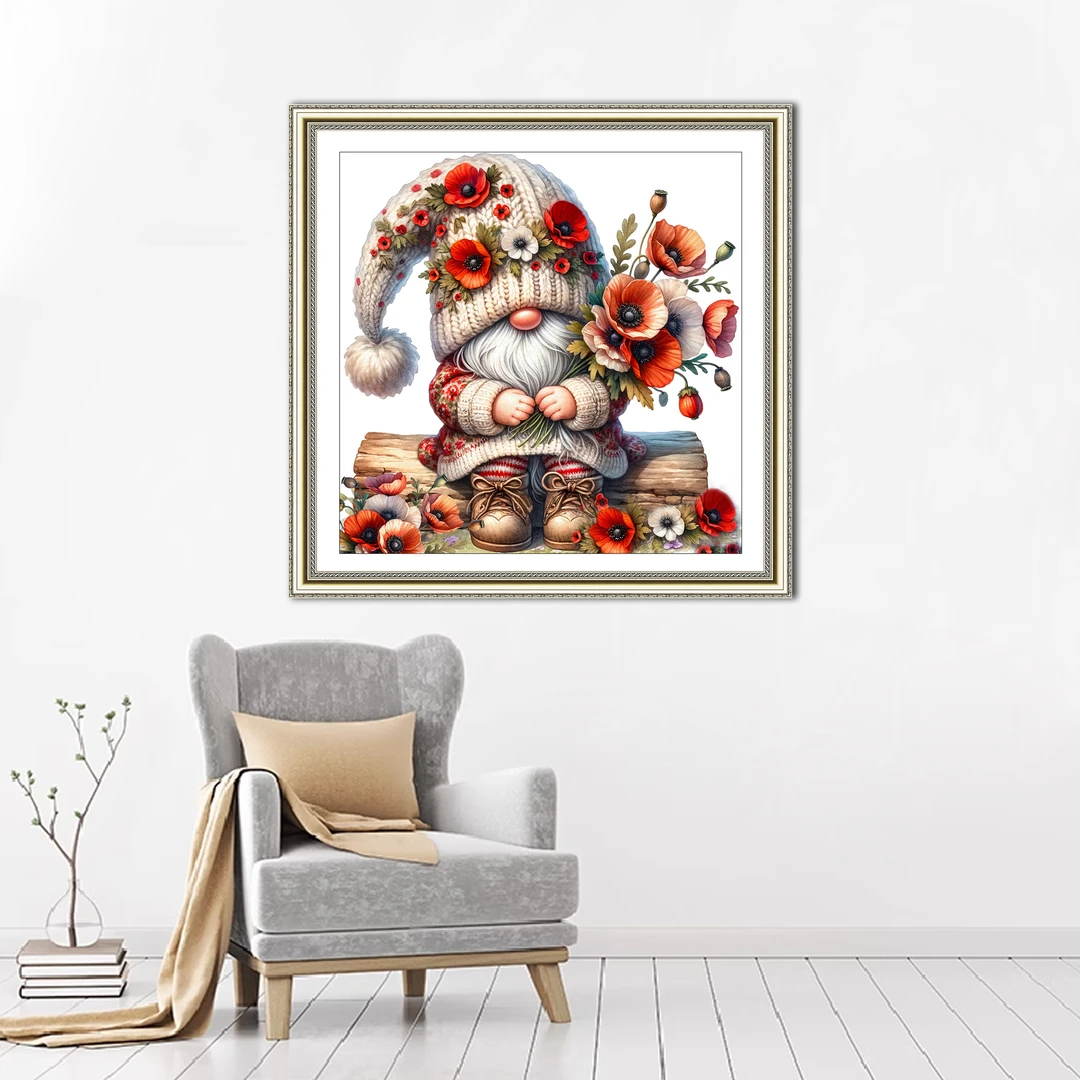 【新疆长绒棉双纱棉】6800虞美人小矮人十字绣大格60x60/小格38x38