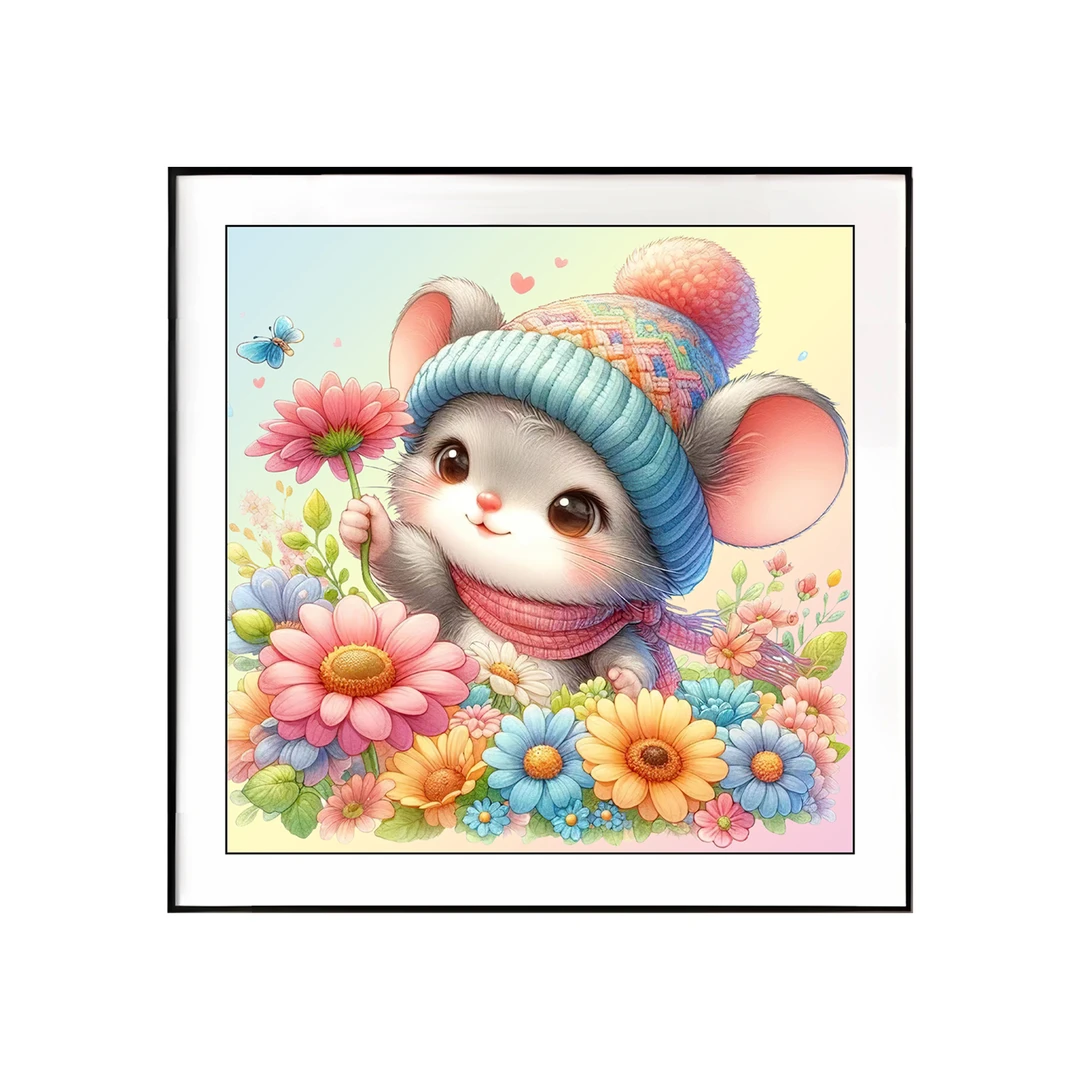 【新疆长绒棉双纱棉礼盒版】6303生肖小老鼠十字绣大60*60小38*38