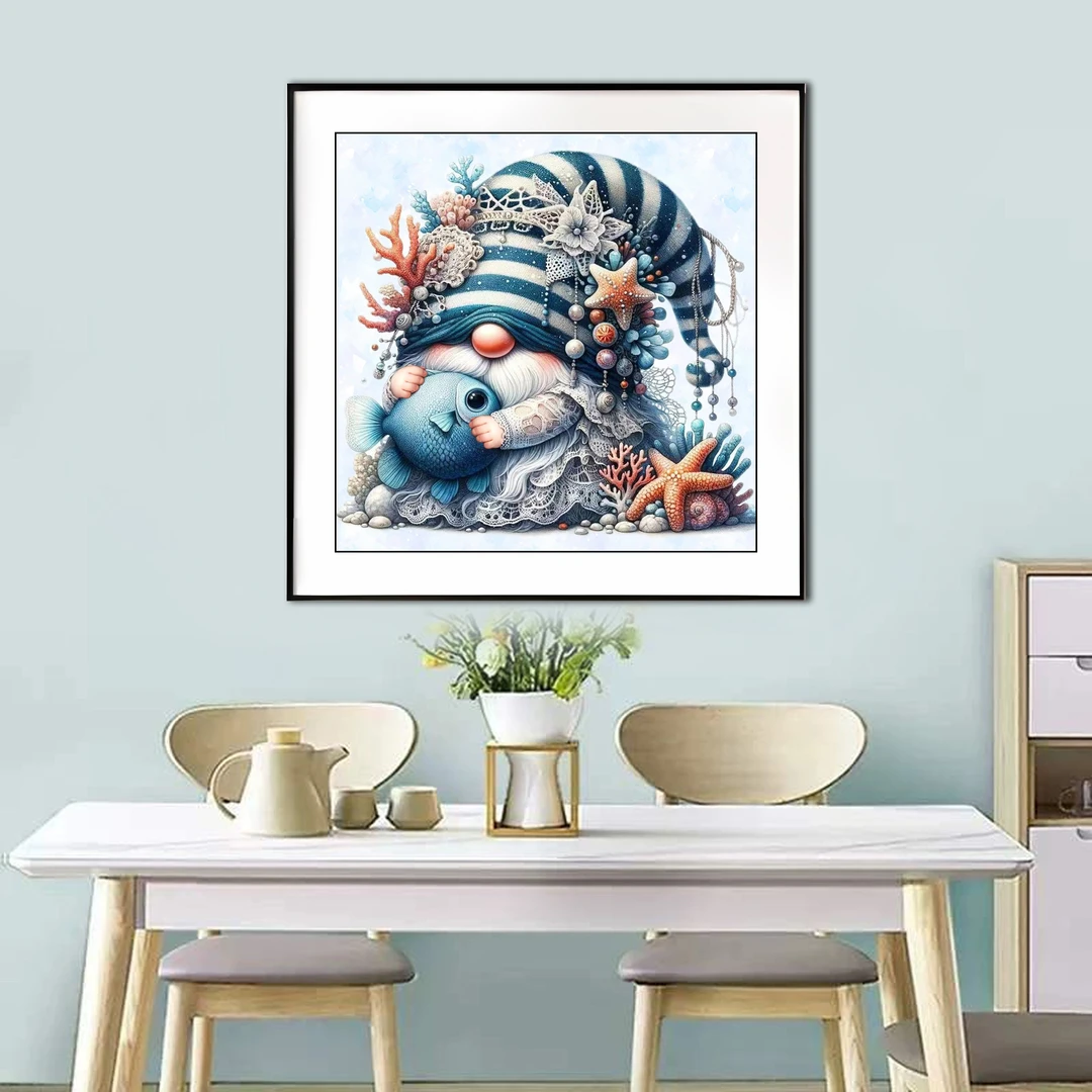 【新疆长绒棉双纱棉】6813摸鱼小矮人十字绣卡通客厅画38种绣线