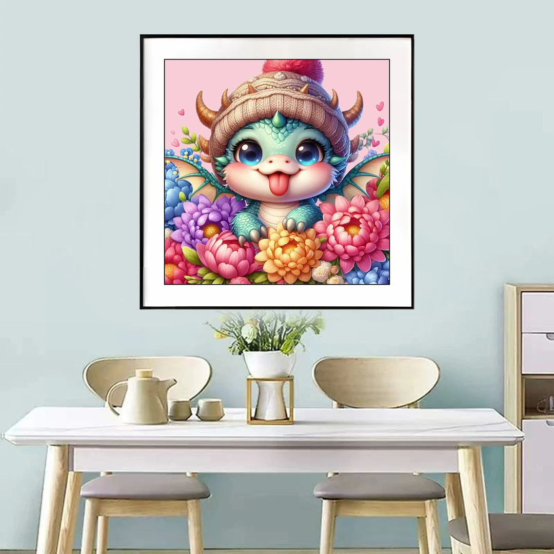 【新疆长绒棉双纱棉礼盒版】6613可爱龙十字绣大格60*60/小格38x38