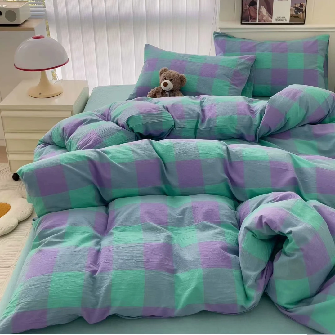 【成品四件套】全棉色织A类水洗棉四件套