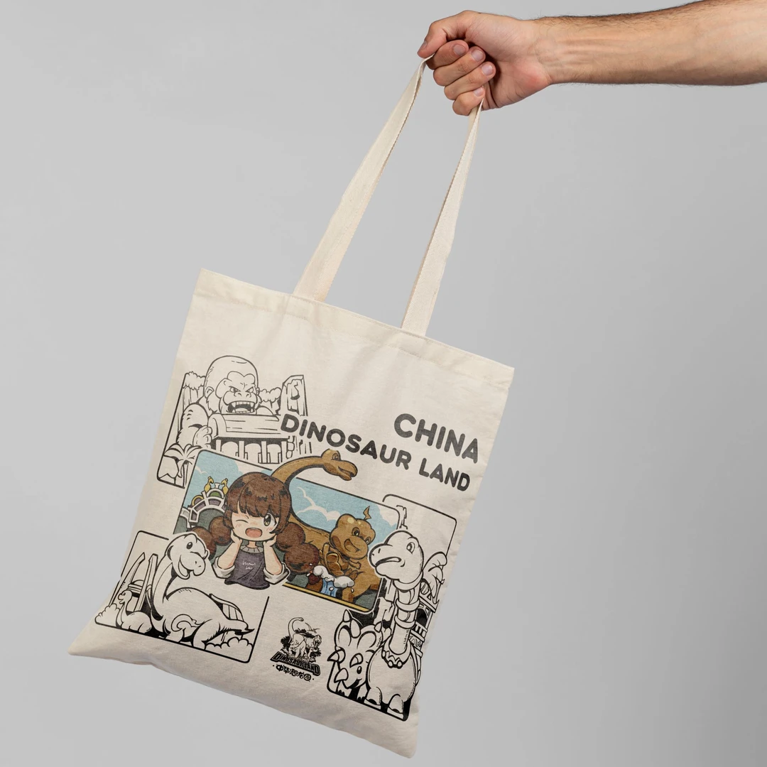 中华恐龙乐园手绘帆布包