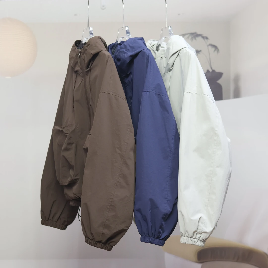 【7757】高品质原创设计三色时尚百搭双大兜连帽外套南