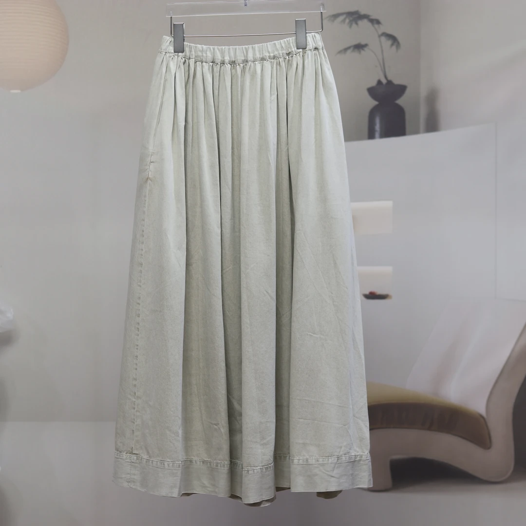 【6435】高品质原创设计浅灰色个性百搭时尚半裙依