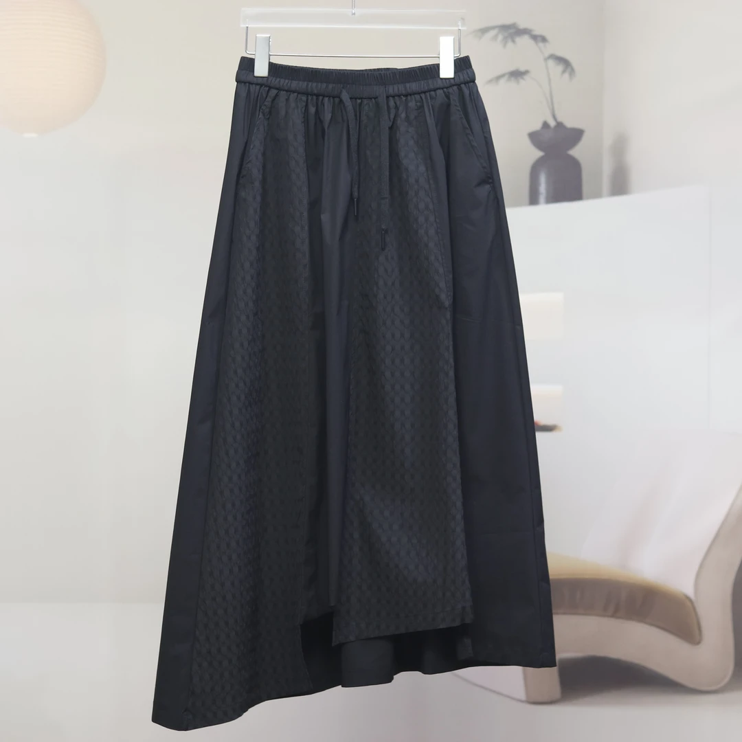 【5958】高品质原创设计黑色个性百搭时尚半裙即