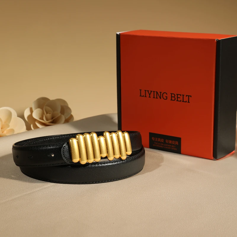 皮带女款百搭女士黑色真皮牛皮装饰配牛仔裤腰带简约2024款裤带黑