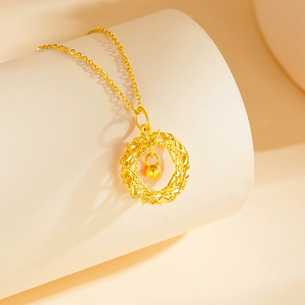 捕梦网织梦网小方糖项链女款吊坠女七夕情人节礼物黄金送女友