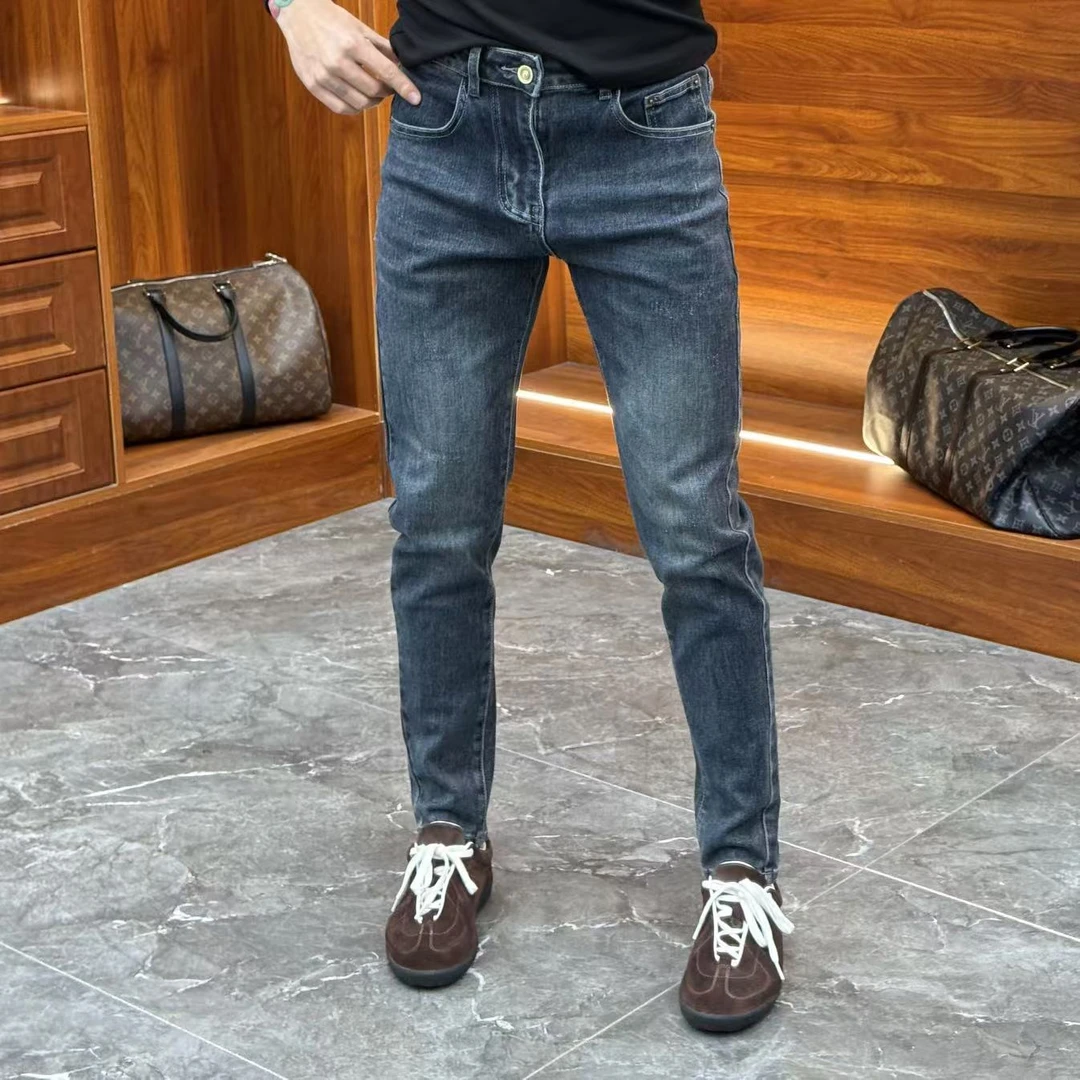 2024秋冬新款男士百搭休闲复古春季蓝色牛仔裤XZ1376牛仔裤男款