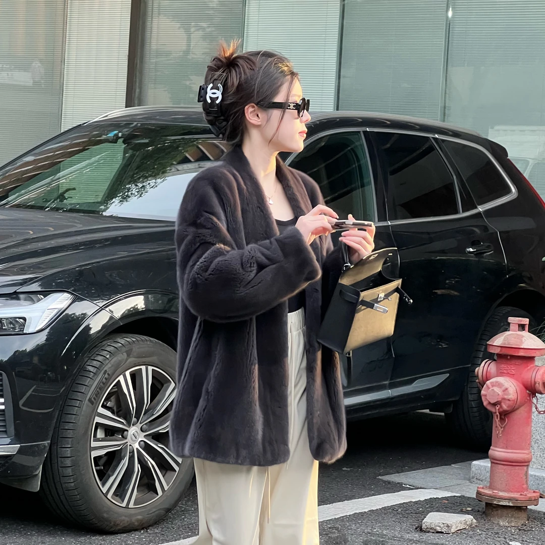 【颖儿】双十二海宁整貂天鹅绒级水貂毛皮草外套女貂皮秋冬