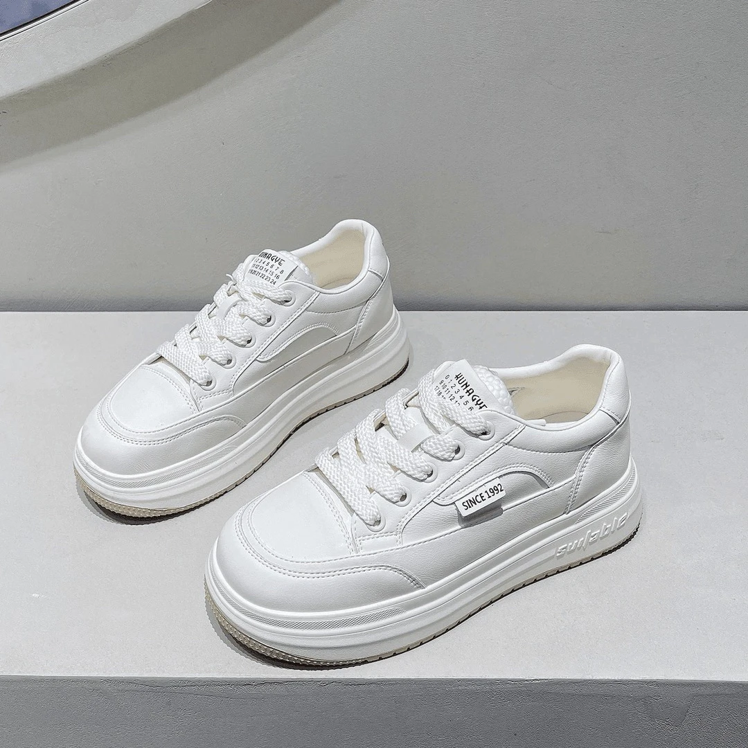 6616厚底小白鞋女2024新款春季百搭轻便松糕鞋休闲板鞋时尚舒适