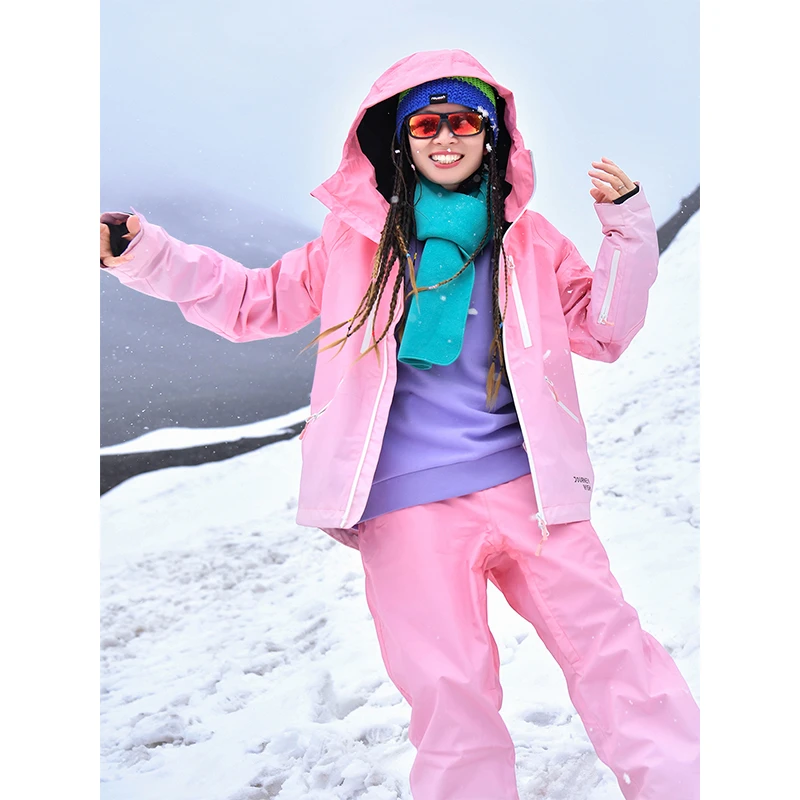 北京森林户外原创3L专业单双板渐变接缝全压胶防水透气滑雪服女式