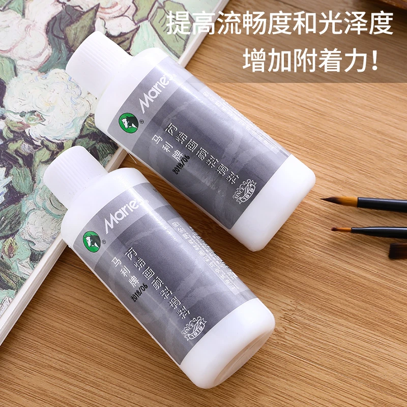 马利牌丙烯颜料专用调和液丙烯调和剂流体画浇注材料媒介防水手绘