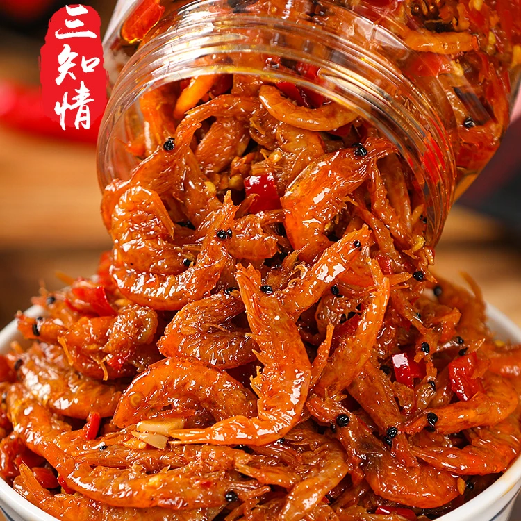 三知情香辣磷虾下饭菜即食虾肉十足酱罐头海鲜熟食红磷虾小虾麻辣