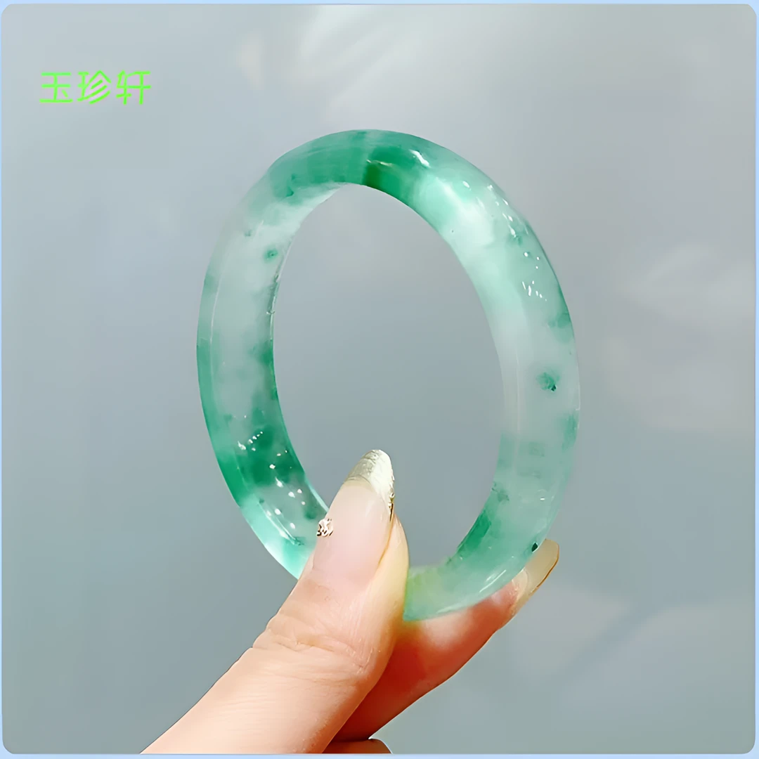 精美时尚手工打磨飘蓝花通透百搭手镯送情人送闺蜜