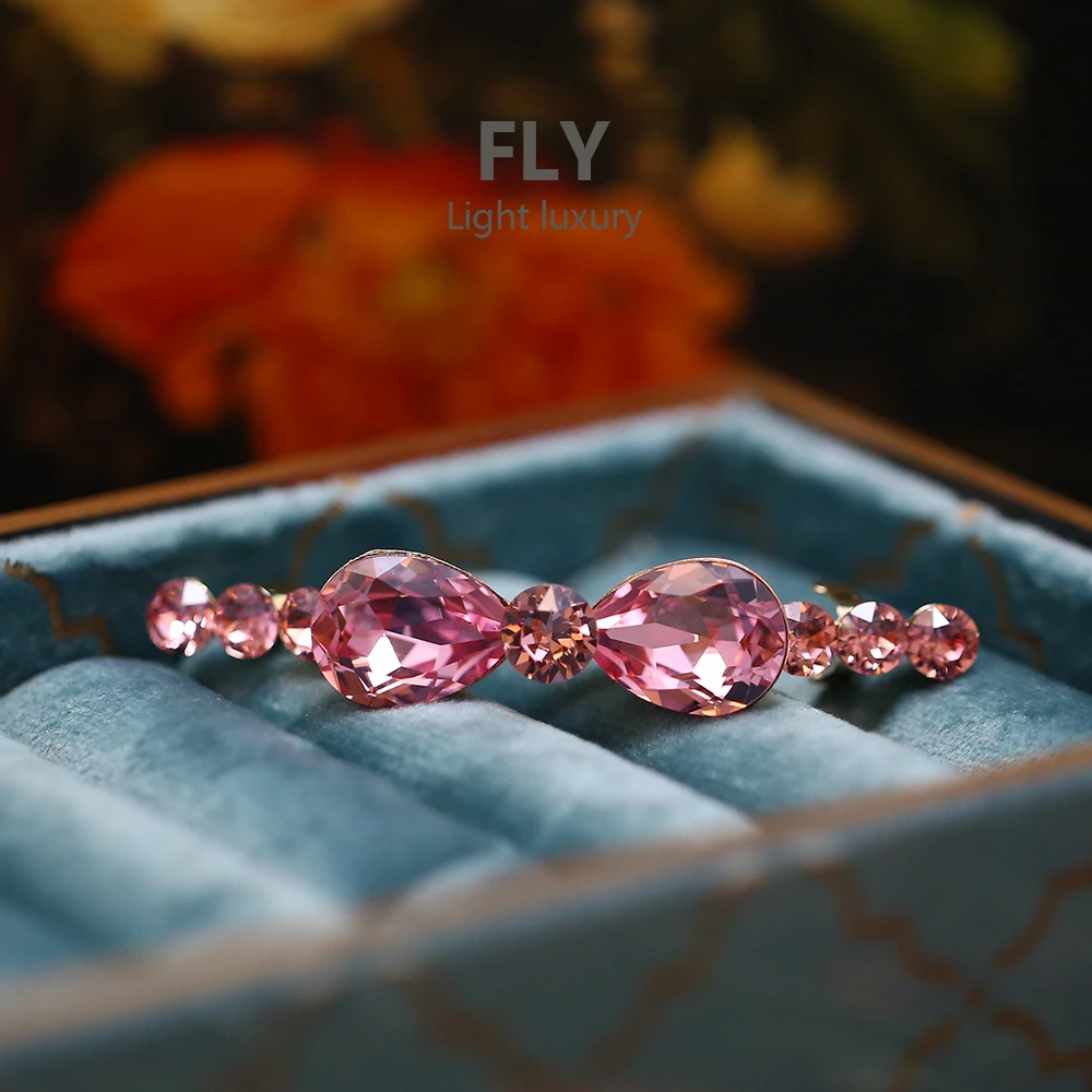 韩国设计师款多面切蝴蝶结气质高级时尚扎发 弹簧夹 发夹-8142