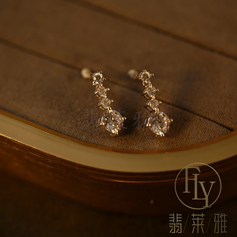 翡莱雅 气质高级超闪设计轻奢时尚耳环-3533