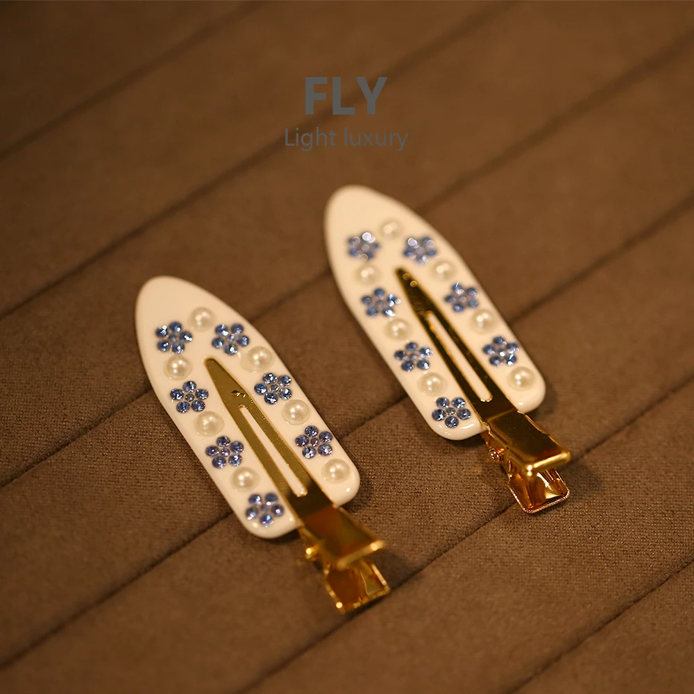 2024新明星同款甜美复古前额碎发刘海夹BB边夹鸭嘴夹发夹-9746