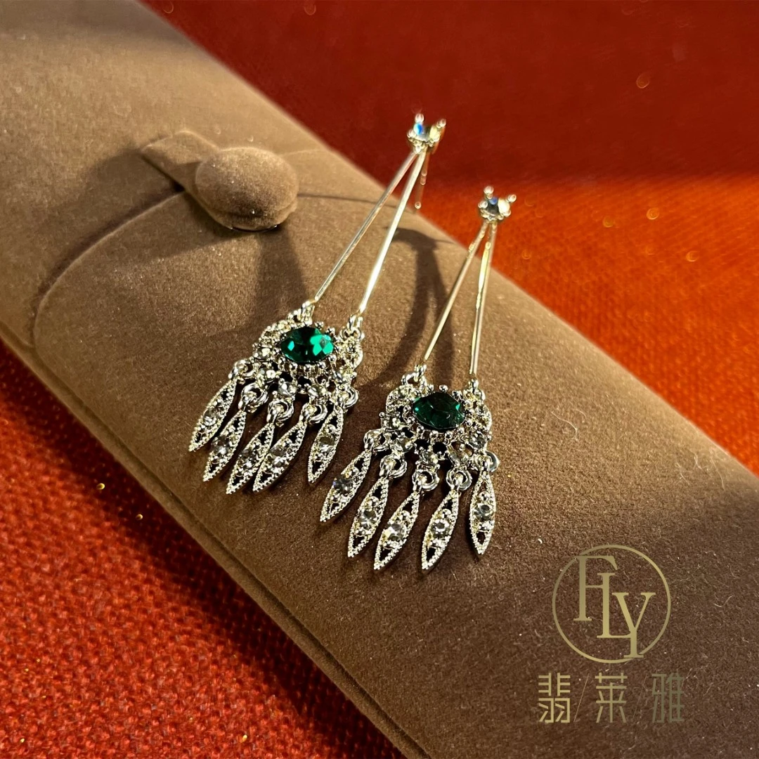 中古vintage设计师款耳环HN-6346古风百搭