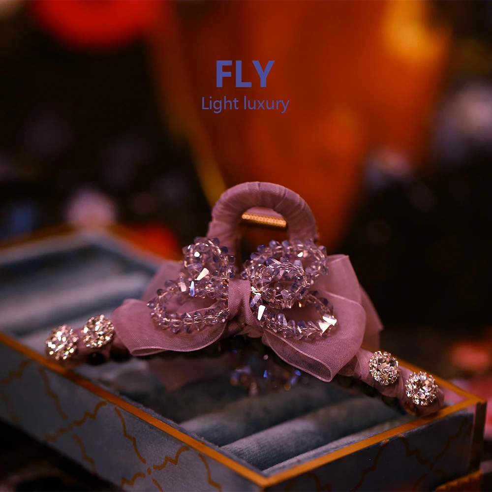 2024新款高级感蝴蝶结优雅气质后脑勺盘发发抓鲨鱼夹抓夹-9706