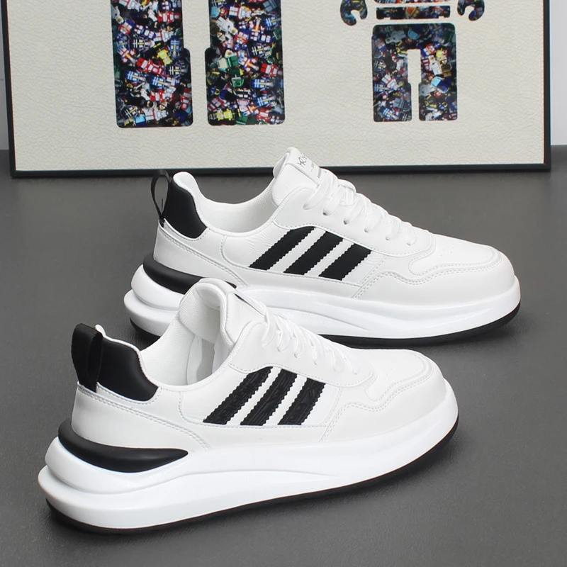 2024秋季新款男士厚底小白鞋韩版社会小伙增高休闲鞋轻便学生跑鞋