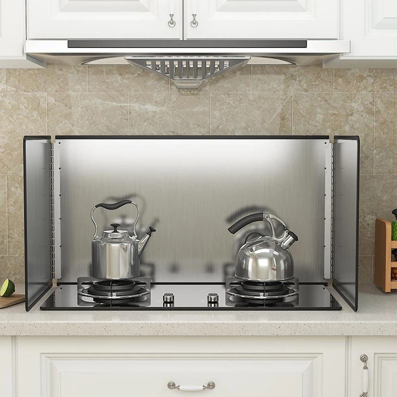 挡油板厨房灶台煤气灶耐高温防油挡板隔热挡板不锈钢防水溅油烟机