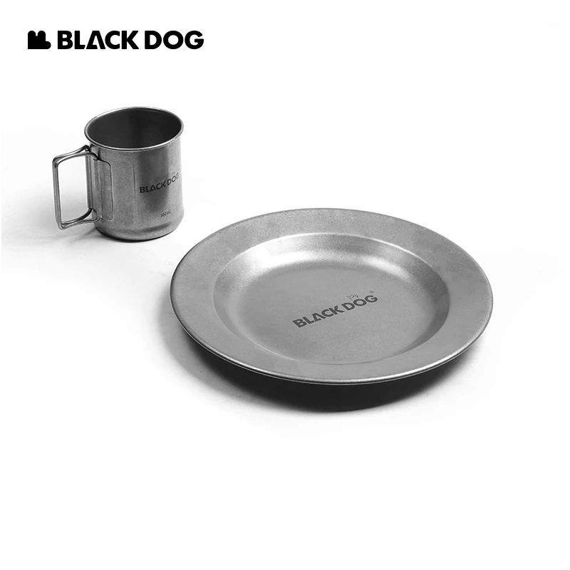 black dog户外野餐复古炊具不锈钢盘折叠杯围炉煮茶餐具户外野餐