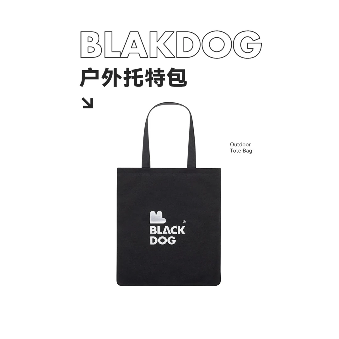 black dog托特包户外时尚轻便轻便束口休闲通勤肩包斜跨黑色潮流