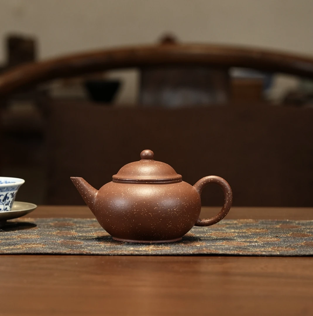 承古坊朱勤勇老师门下张燎作品《铺砂水平》紫砂壶全手工手制圆壶