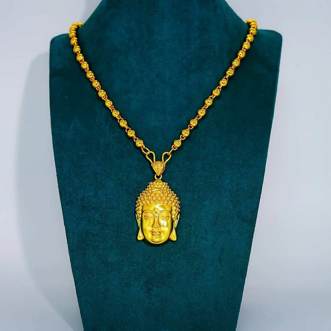 铜合金项链 铜合金项链 精工卡6mm配大佛头项链