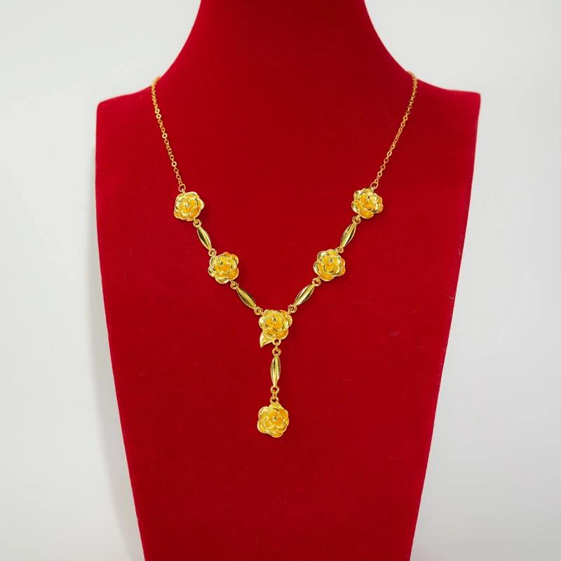 铜合金项链 钛钢项链 大玫瑰花项链