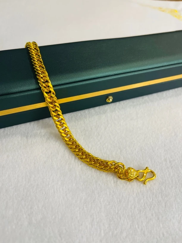 铜合金手链 光面老板链马鞭车花蛇骨扁链久不掉色