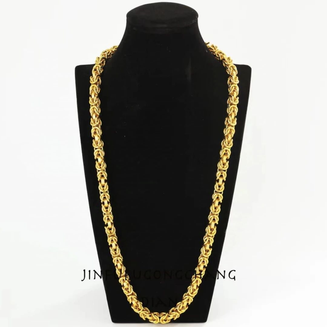 铜合金项链 男士土豪龙头龙骨链霸气