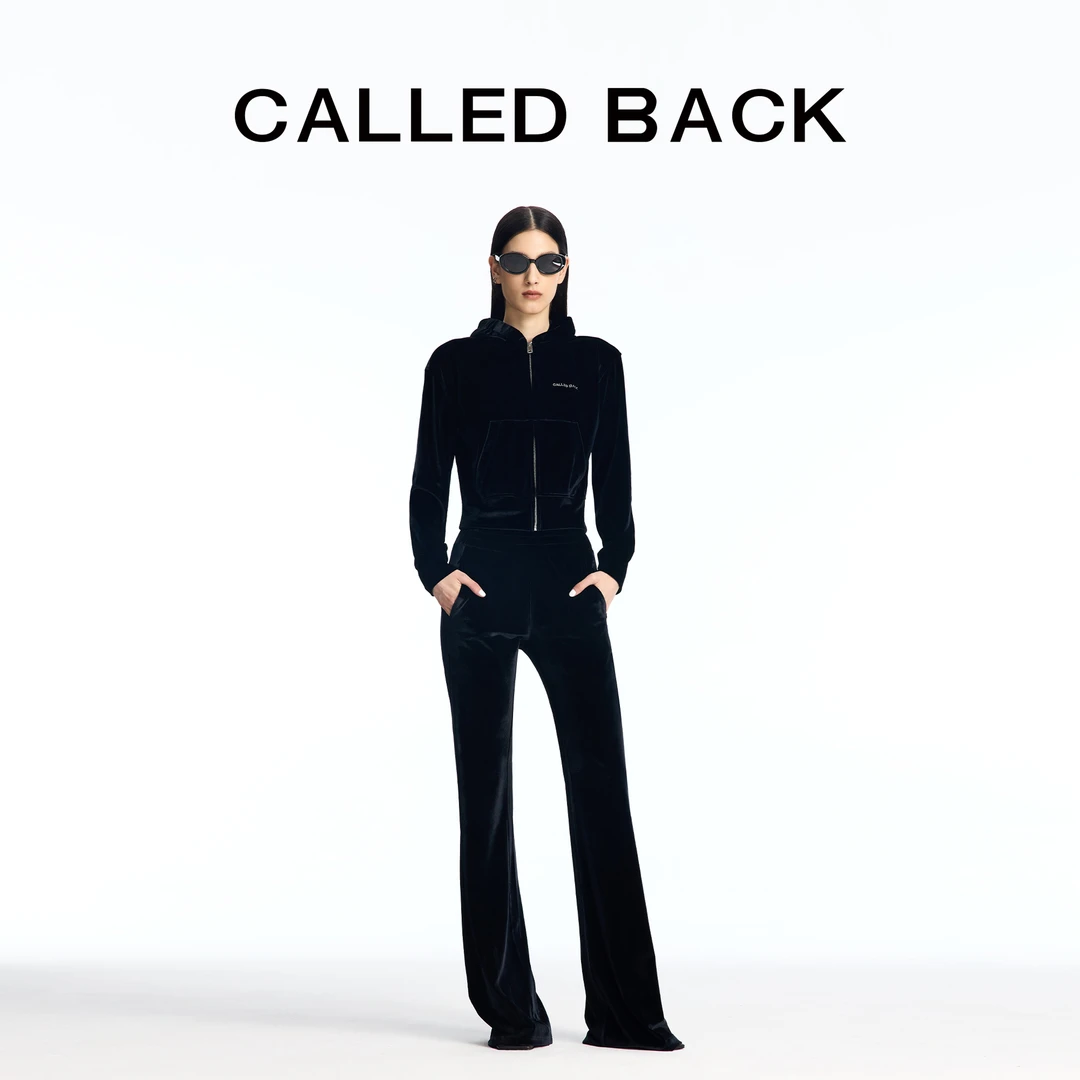 CALLED BACK四季时尚丝绒套装连帽卫衣百搭休闲拉链运动外套0198