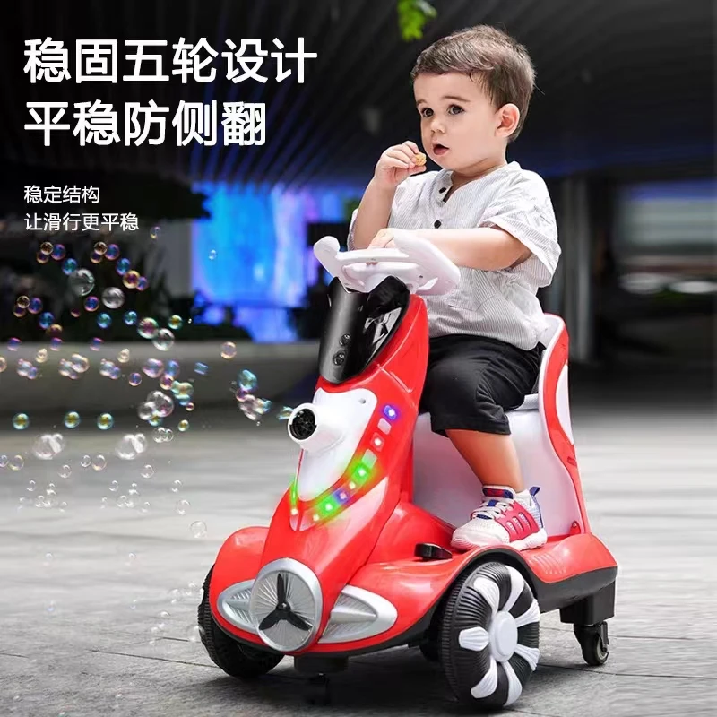 儿童电动车带遥控可充电童车小孩玩具车可坐人宝宝新款转转平衡车