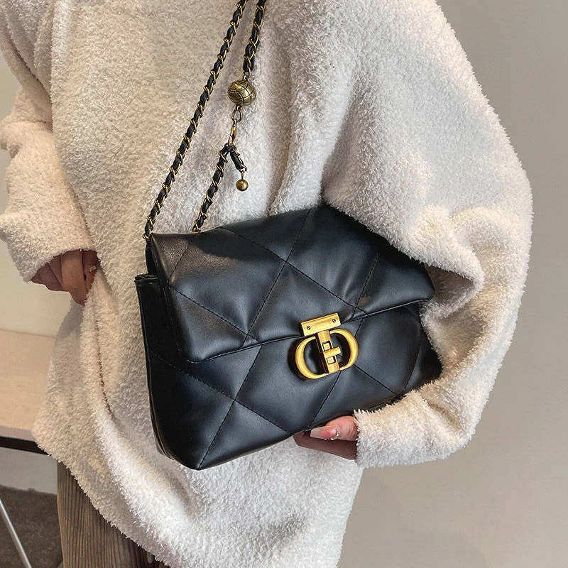 同款菱格链条小包包女2023新款高级感时尚腋下包小方包百搭斜挎包